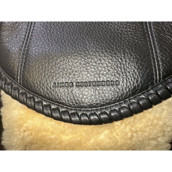 Aimee Kestenberg Black Leather & Wool Crossbody Bag - Picture 5 of 8